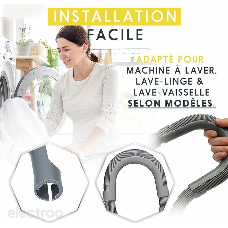 Vurahome - Waschmaschinen-winkelstück - Abgewinkelte Pvc-ablaufschlauchhalterung Für Waschmaschinen Und Geschirrspüler - Einfache Installation & Standard-u-förmiges Ablaufbogenstück - Passend Für Die