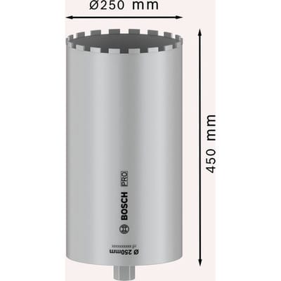 Pro Diamantnassbohrkrone Core Cutter wet, 250 x 450 mm, 1 1/4 unc - Bosch