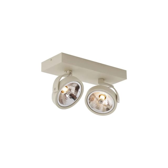 Moderne Deckenleuchte Beige G9 rund schwenk- und neigbar 2-flammig - Go