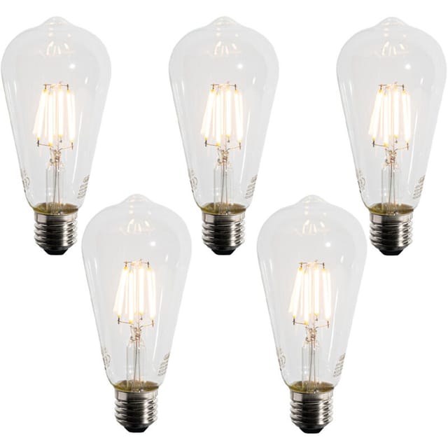 Luedd - 5er-Set E27 LED-Glühbirnen A60 Dämmerungssensor 4W 400 lm 2200K