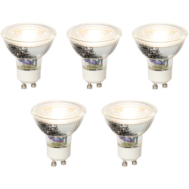 Set mit 5 dimmbaren GU10 LED-Glühbirnen 5W 370lm 3000K