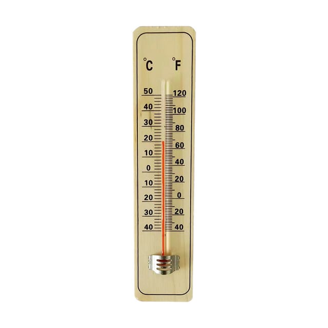 Traditionelles Holzthermometer Zum Messen Der Umgebungstemperatur. Es Kann Im Innen- Und Außenbereich Verwendet Werden Und Ist Ideal Für Zuhause, Das Büro, Den Garten, Das Gewächshaus Oder Die Garage.