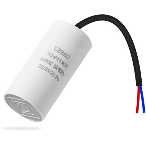 Condensateur Cbb60 450v 30uf – Démarrage Moteur 50/60hz – Longue Durée De Vie – Installation Facile Avec Fils