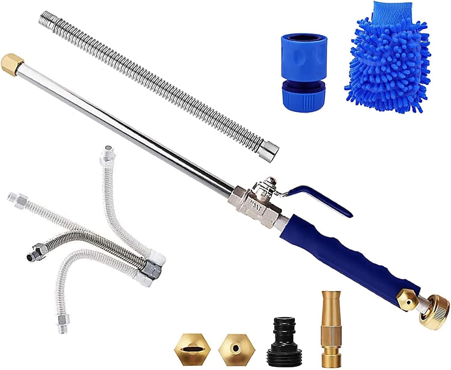 Lance Haute Pression Pour Nettoyeur Haute Pression Pour Jardin, Pulvérisateur D'Arrosage Portable Avec Embout Universel Pour Tuyau Et Buse À Jet D'Eau Haute Pression Pour Gouttières Et Terrasses