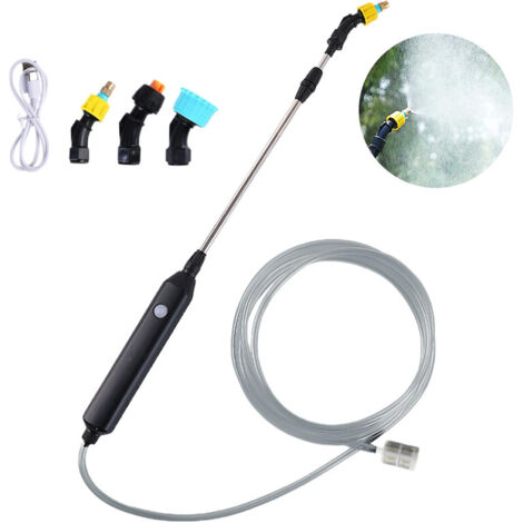 Ouylaf – Pulvérisateur Électrique 2400 Mah – Longueur Télescopique 21-59 Cm – Tuyau 5m Avec 3 Buses Pour Arrosage, Désherbage Et Lavage