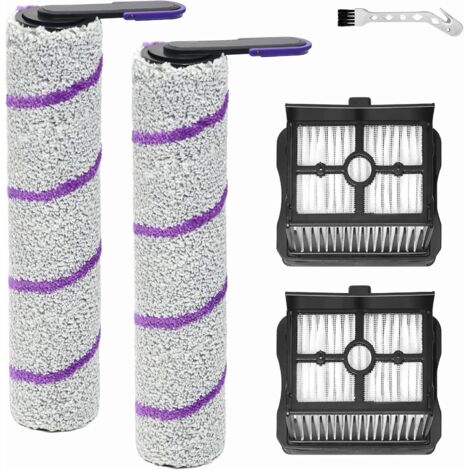 Brosse À Rouleaux De Pièces De Rechange Pour Rowenta -x-clean 10, Pour Narwal S20 Pro Accessoires L'Aspirateur Humide Et Sec, Rouleau De Brosse 2 + 2 Filtres + Brosse De Nettoyage