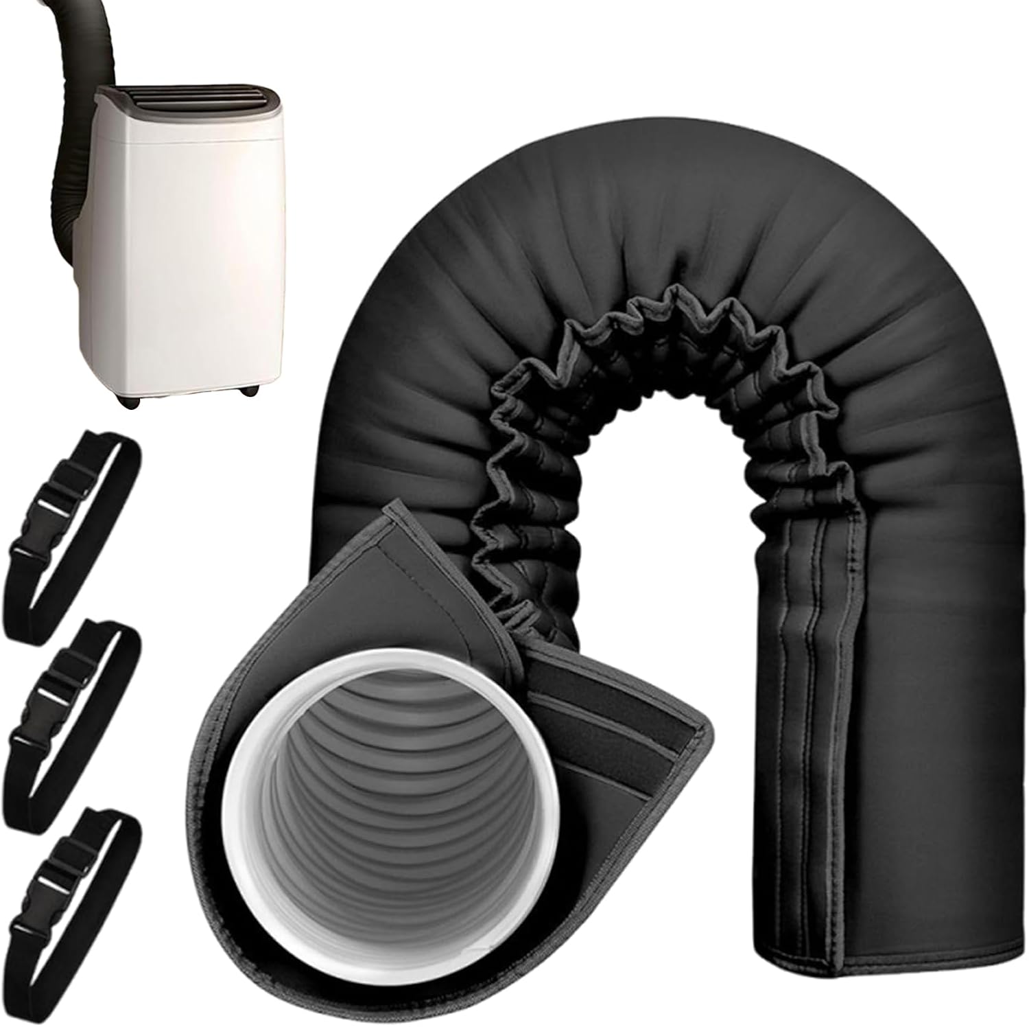 Gaine Isolante Pour Tuyau De Climatiseur,housse De Protection Pour Tuyau De Climatisation - Accessoires Pliables Et Lavables Avec 3 Sangles Réglables Pour Intérieur Extérieur Maison Hôtel