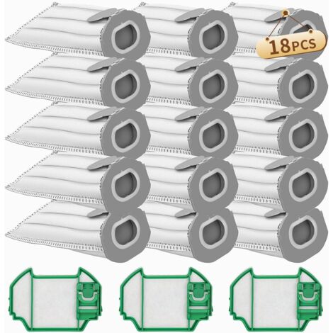 15 Sacs D'Aspirateur Pour Vorwerk Kobold Vk7, Compatibles Avec Vorwerk Kobold Vk7 Fp7, Avec 3 Filtres Hepa, Pièces De Rechange Pour Sac Filtrant, Sac À Poussière De Rechange Pour Kobold