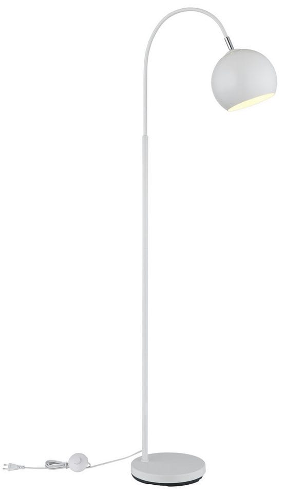 Globo Lighting - Stehlampe Stehleuchte Deckenfluter Schlafzimmerleuchte weiß , Metall, 1x E27, LxBxH 46x25x150 cm