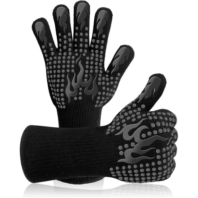 Ymyny - Crediri Grillhandschuhe, Hitzebeständige Handschuhe bis 800°C, Universal-Ofenhandschuhe, Hitzebeständige und rutschfeste Handschuhe für bbq,