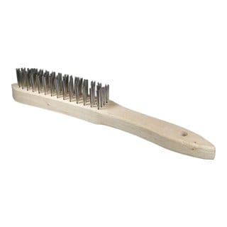 Handstielbürste 295/145, glatter rostfreier Stahldraht 0,30 mm T25 Holzkörper / 4 Reihen Werkstoff Nr. 1.4571 - Osborn