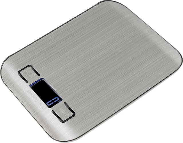 Digitale Küchenwaage bis 5kg, Edelstahl, Tara