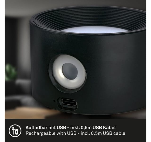 2er Set Tari Wandleuchten ohne Stromanschluss, Dimmbar, Touch, Schwenkbar, Magnetisch abnehmbar, Schwarz, 8,7 x 7,5 x 4,8 cm - Briloner
