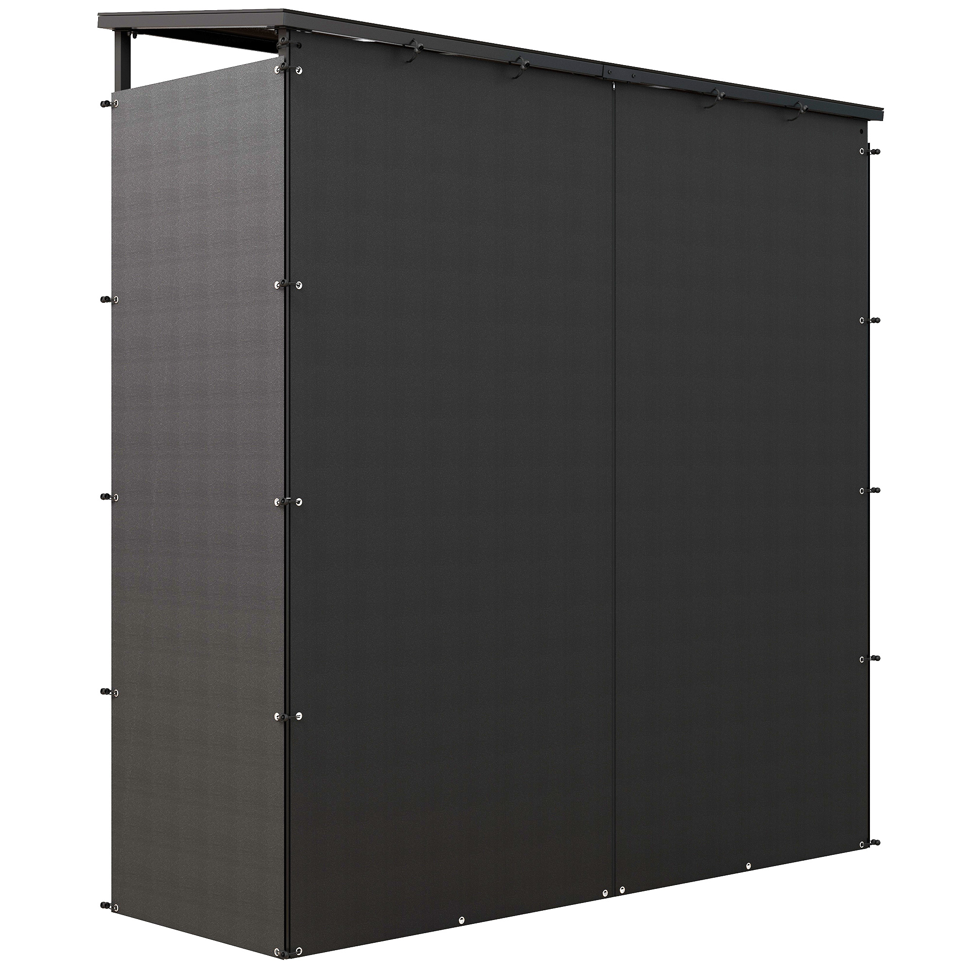 Garten-holzschuppen, Tragkraft 2000 Kg, Schwarz, 185 X 62 X 184 Cm, Inklusive Wasserdichter Abdeckung