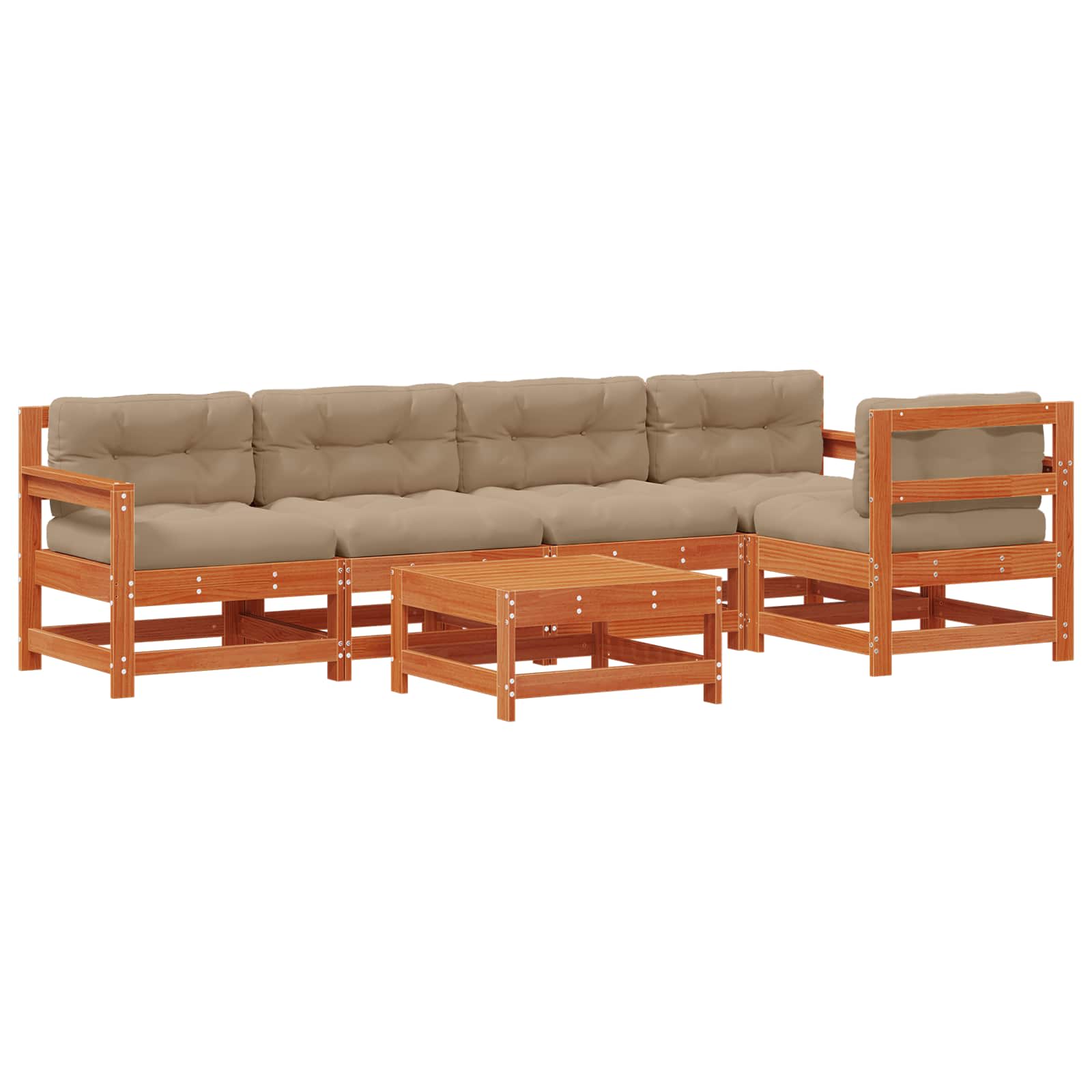 Maison Exclusive - Garten-lounge-set 6 Stk. Wachsboden Kiefer Mas