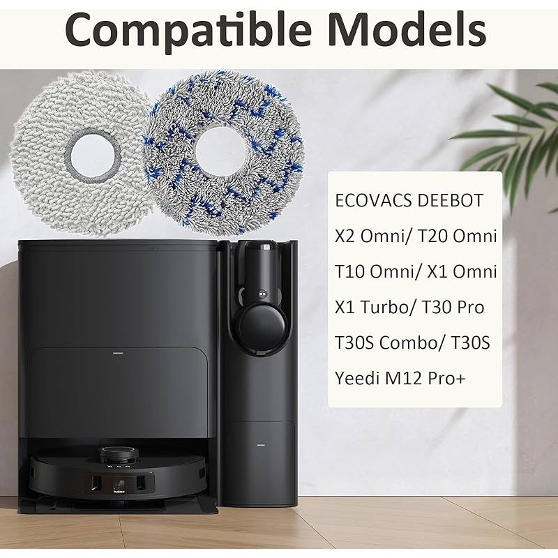 Forehill Ersatz-wischpads Kompatibel Mit Ecovacs Deebot Saugrobotern T50 Pro Omni/ N30 Pro Omni/ T30 Pro/ T30s Combo/ T30s/ T20 Omni/ T10 Omni/ X1 Omni/ X1 Turbo/ X2 Omni/ Yeedi M12 Pro+