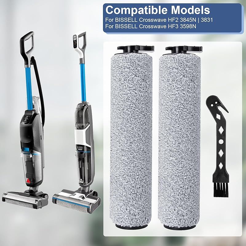 Forehill Ersatzbürstenwalzen Für Bissell Crosswave Hf2 3845n 3831 Und Bissell Crosswave Hf3 3598n Staubsaugerzubehör, 2 Bürstenwalzen, 1 Reinigungsbürste