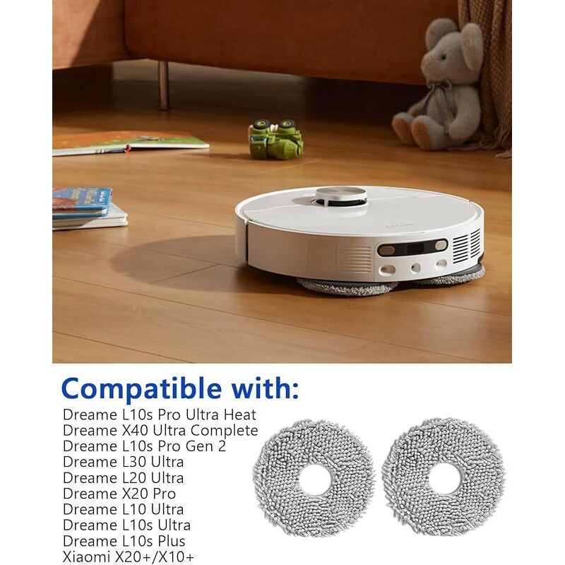 Forehill 10 Reinigungstücher Für Dreame L10s Ultra/l20 Ultra/l10s Pro Ultra Heat/l10s Pro Gen 2/d10 Plus Gen 2/l40 Ultra/x40 Ultra Complete/xiaomi X20+/ecovacs Deebot T30 Pro Omni/t30s Pro