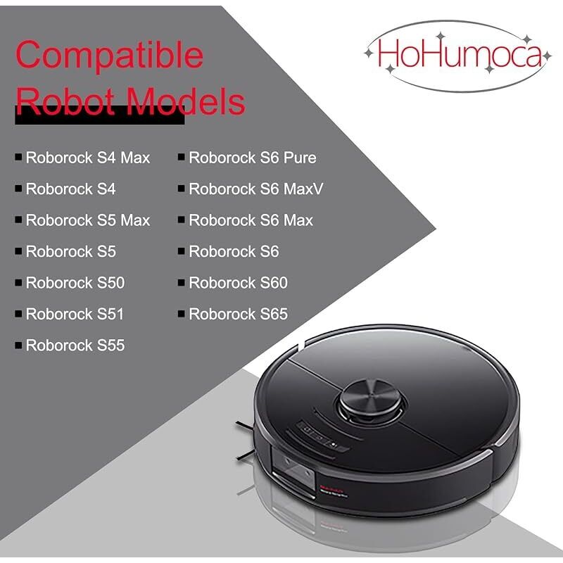 Forehill Zubehör-ersatzteilset Für Xiaomi Roborock S5 Max, S6 Pure, S6 Maxv, S6 Max, S4 Max, S4, S5, S50, S51, S55, S6, S60, S65, 1 Hauptbürste, 4 Hepa-filter, 4 Seitenbürsten
