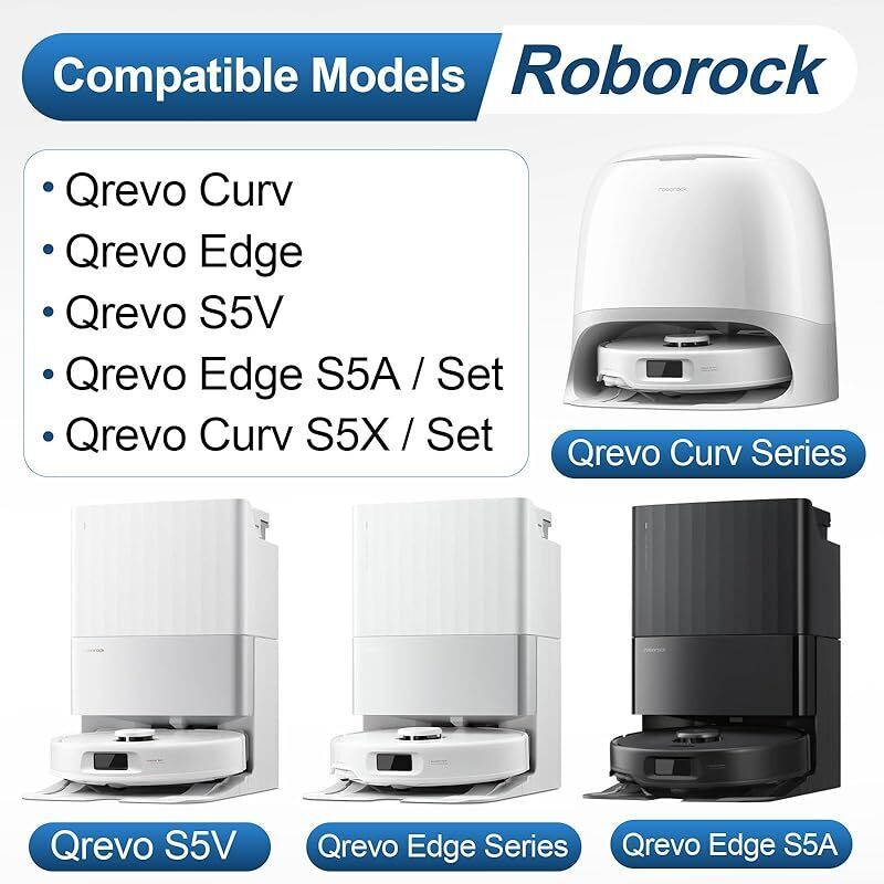 Zubehörset Für Die Vorderachse Von Roborock Qrevo Curv/qrevo Edge S5a / Qrevo S5v/ Qrevo Curv S5x/ Qrevo Edge S5v: 6 Beutel, 2 Hauptbürsten, 4 Filter, 6 Reinigungstücher, 4 Seitenbürsten
