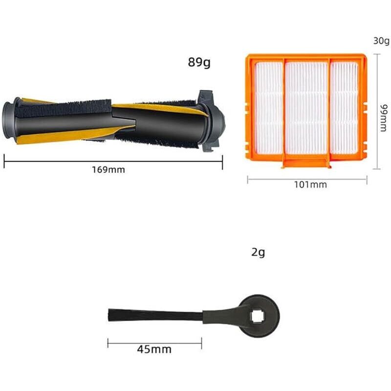 Forehill 5-teiliges Ersatz-seitenbürstenset Für Shark Rv2001wd Av2001wd Saugroboter: 1 Hauptwalzenbürste, 2 Seitenbürsten, 1 Hepa-filter, 1 Reinigungsbürste