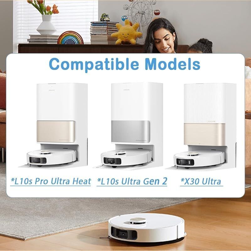 20-teiliges Zubehörset Für Dreame L10s Ultra Gen 2 / L10s Pro Ultra Heat / Mova E30 Ultra, Ersatzteile: 6 Staubbeutel, 1 Hauptbürste, 6 Wischpads, 2 Filter, 4 Seitenbürsten