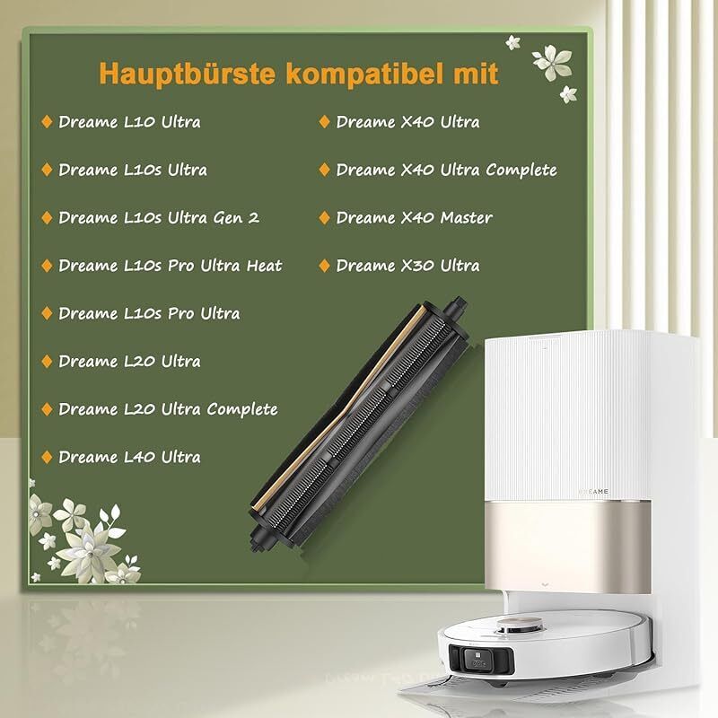 Forehill Tricut Bürstenaufsätze Für Dreame X40 Master / X40 Ultra / L40 Ultra / L10 Ultra / L10s Ultra / L10s Ultra Gen 2 / L10s Pro Ultra Heat / L10s Pro Ultra / L20 Ultra / L20 Ultra Complete / X30