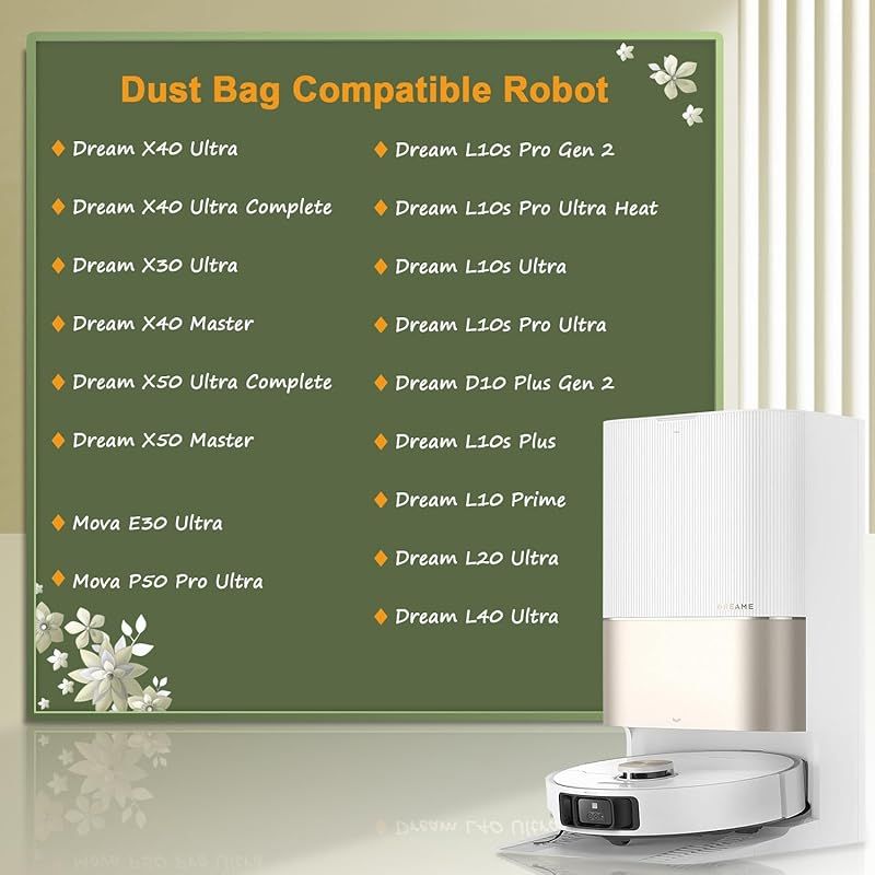 Forehill 14 Staubbeutel Für Dreame X40/x50 Ultra Complete, X40/x50 Master, X30 Ultra, L10s Ultra /l10s Pro Ultra /l10s Pro Gen 2 /l10s Plus, L20/l40/l50 Ultra, Für Mova E30 Ultra/p50 Pro Ultra