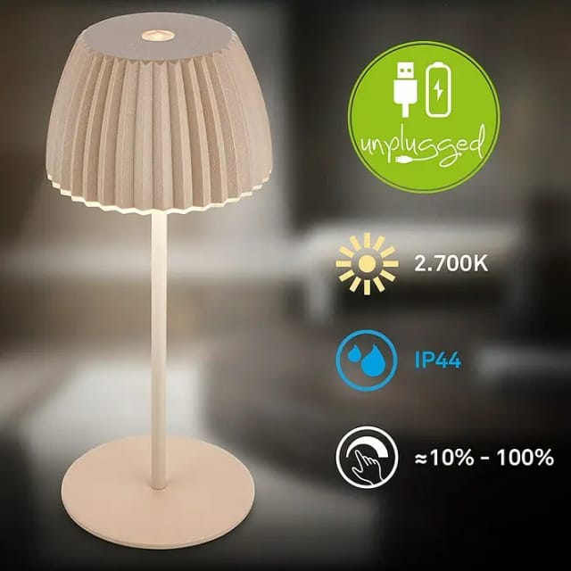 B.k.licht - led Tischlampe Akku led Tischleuchte Dimmbar Kabellos Touch Aussen/Innen