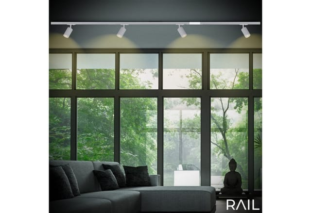 Briloner - Rail Schienensystem, Mitte, Zubehör, Erweiterungskomponente, Weiß, 203 cm