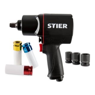 Druckluft Schlagschrauber 17-BBS, Satz 8-teilig, max. Lösemoment 1.756 Nm, Kraft-Steckschlüsseleinsatz 1/2 Zoll, Stecknippel 1/4 Zoll, 3