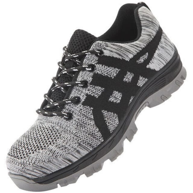 CHOYCLIT Sicherheitsschuhe für Herren mit Stahlkappe, bequem, leicht, atmungsaktiv, Arbeitsschuhe, Unisex, Grau (40 EU)