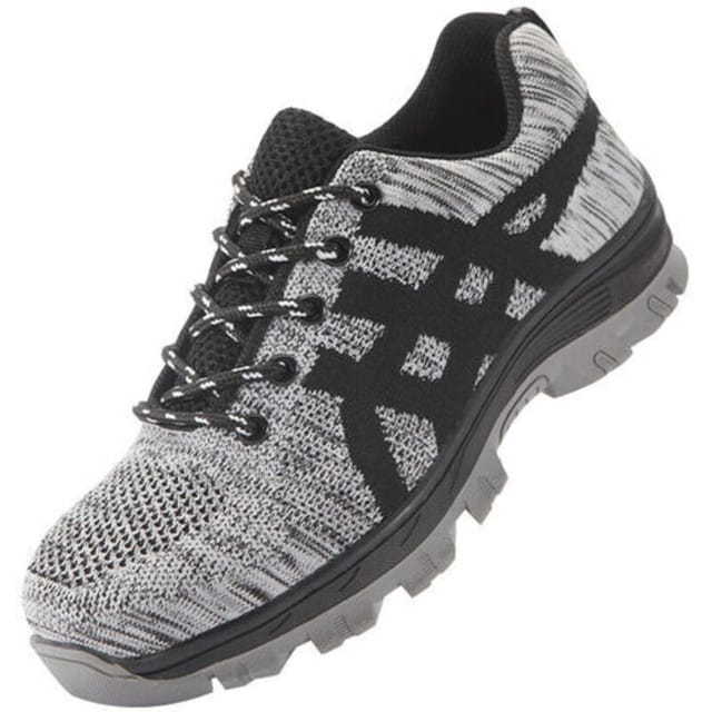 CHOYCLIT Sicherheitsschuhe, Herren Stahlkappe, Komfortabler Schutz, Leicht, Atmungsaktiv, Unisex Arbeitsschuhe, Grau (44 EU)