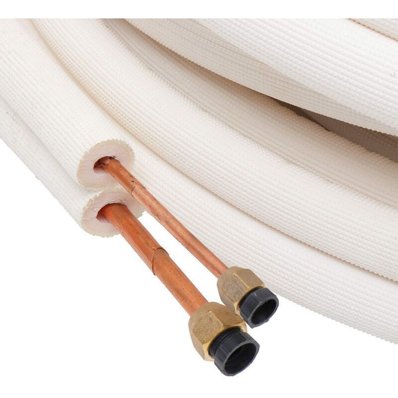 1/4" 3/8" Isolierte Kupferrohr-klimaanlagenschlauch-anschlüsse Paar Spulenrohr - 3m