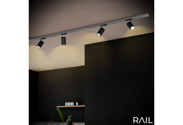 Rail Schienensystem, Schwenkbar, Drehbar, Kombinierbar, Zubehör, Schwarz, 13,8 cm - Briloner
