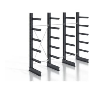 Kragarmregal schraubbar einseitig 3 Felder mit 5 Ebenen 3840x3550x800mm - Stier