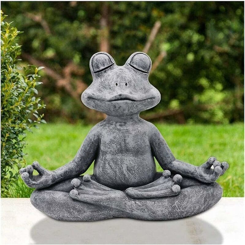 Meditationsfroschstatue, Massive, Korrosionsbeständige Steinskulptur, Geeignet Für Die Dekoration Von Innen- Und Außenbereichen Im Garten.