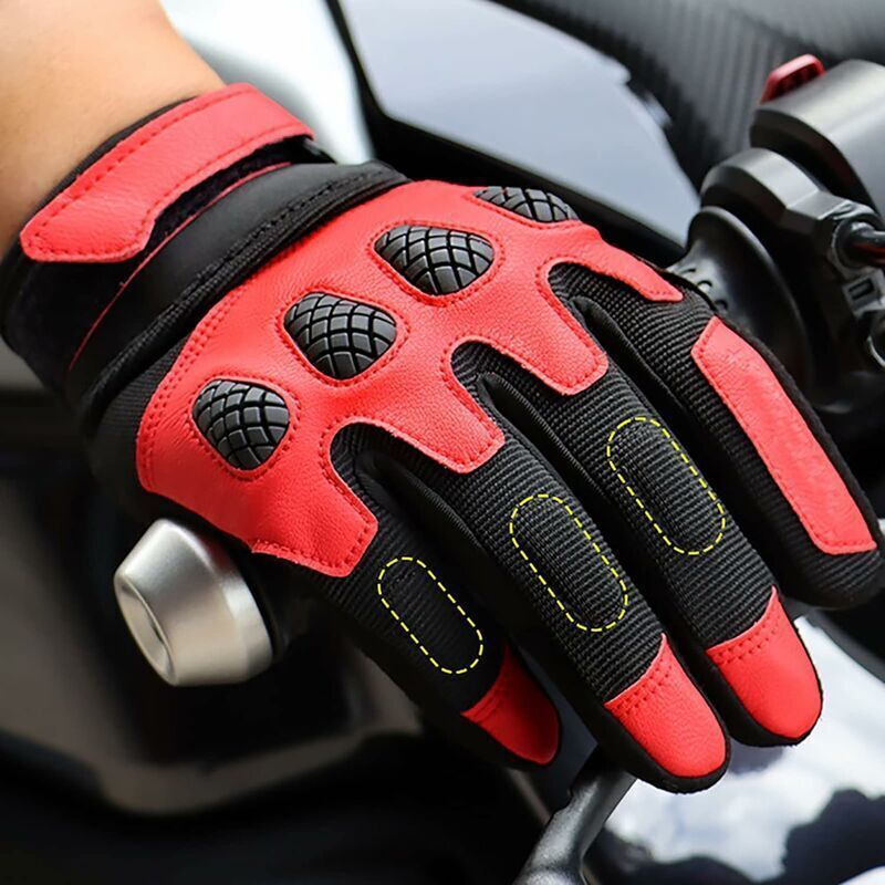 Motorradhandschuhe, Gelenkschutz, Atmungsaktiv, Stoßdämpfend, Abriebfest, Rutschfest, Sturzsicher (größe: M, 21-23 Cm)
