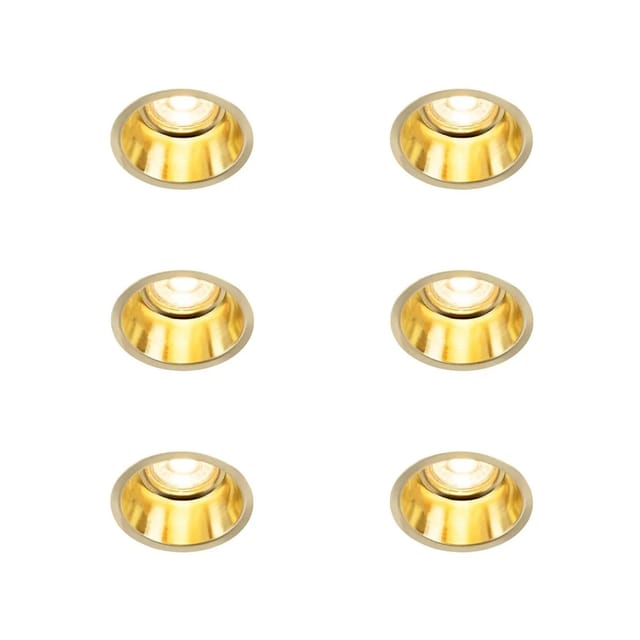 Set mit 6 modernen Einbaustrahlern Gold - Dept