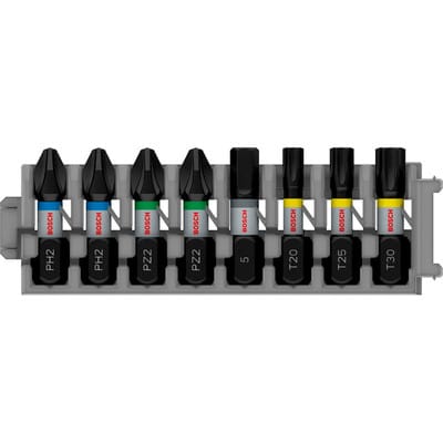 Pro Impact Mixed Pack PH2(x2) PZ2(x2) H5 T20 T25 T30 25 mm 8-tlg. - 2608521U62 - Bosch
