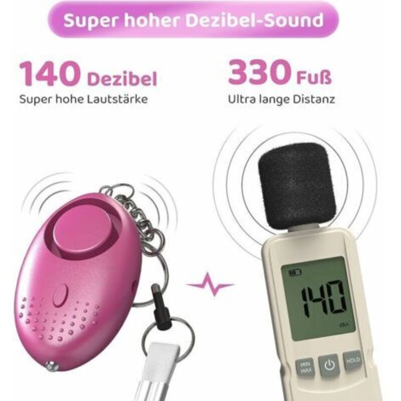 Persönlicher Anti-angriffs-alarm (150 Db) – Taschenalarm Mit Led-licht – Alarmreichweite Bis Zu 100 Meter – Für Frauen Und Kinder