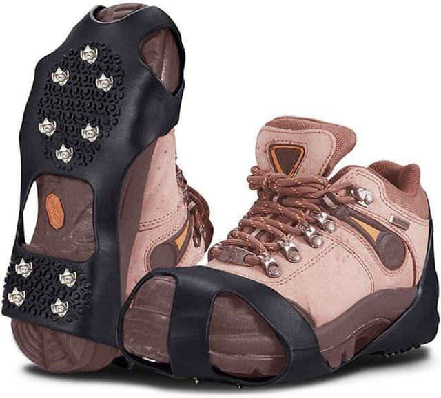 Schuhspikes Schuhkrallen für den Winter Steigeisen aus kältebeständigem und langlebigem Bio-Silikon und Edelstahl Schuh Spikes Eisspikes