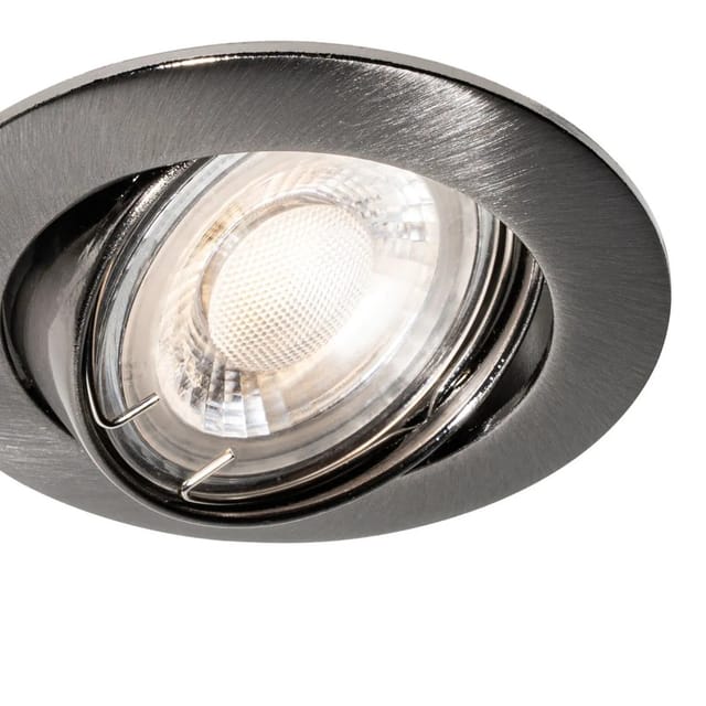 Moderner Einbaustrahler Gunmetal GU10 50 mm rund schwenkbar - Edu