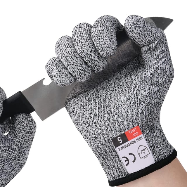 Schnittfeste Arbeitshandschuhe, Sicherheitshandschuhe mit Schutzstufe 5, Schneidehandschuhe zum Austernöffnen, Kochen, Gartenarbeit, Heimwerken,