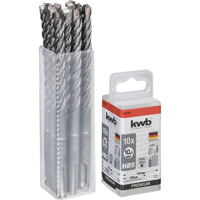 KWB - HB5 sds Plus Hammerbohrer, 165/100 mm, ø 10 mm, 10 Stück