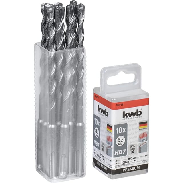 KWB - HB7 sds Plus x Hammerbohrer, 165/100 mm, ø 8 mm, 10 Stück