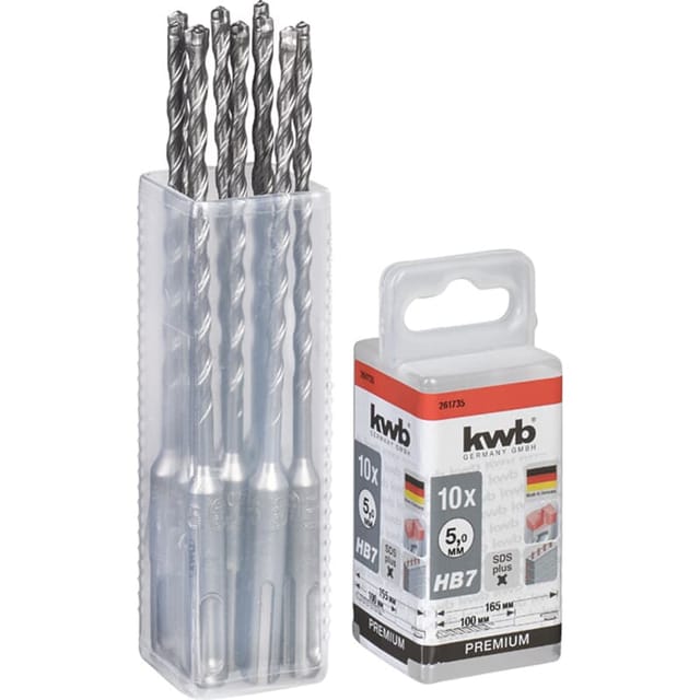 KWB - HB7 sds Plus x Hammerbohrer, 165/100 mm, ø 5 mm, 10 Stück