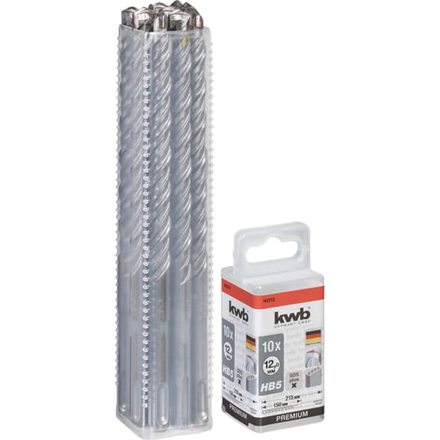 KWB - HB5 sds Plus Hammerbohrer, 215/150 mm, ø 12 mm, 10 Stück