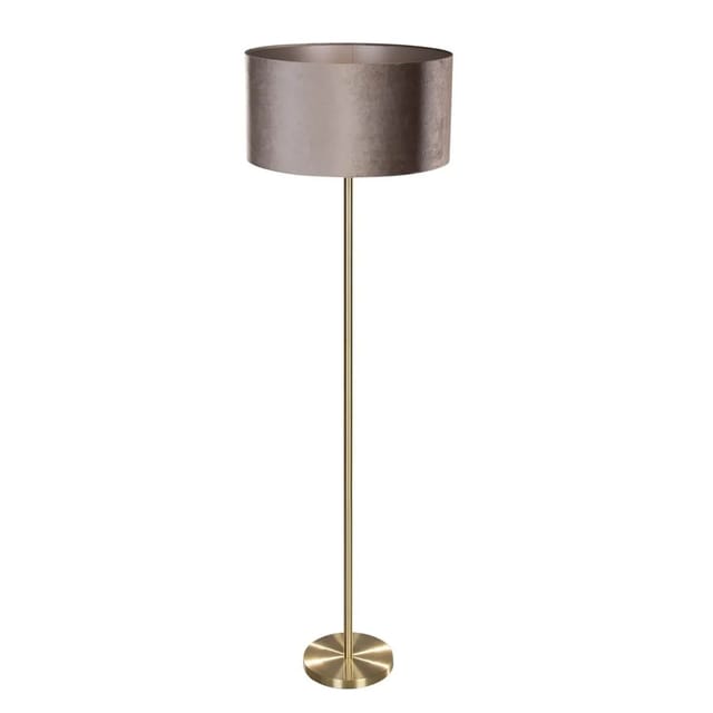 Stehleuchte Messing mit Samt-Schirm Taupe 50cm - Simplo