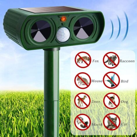 Swyeoot – Répulsif Ultrasonique Solaire Pour Animaux – Sensibilité Et Fréquence Réglable – Étanche Et Résistant Aux Intempéries – Protection Jusqu'à 8m